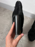 Maison Margiela Pony Hair Ankle Heel Boots Black Women - 40
