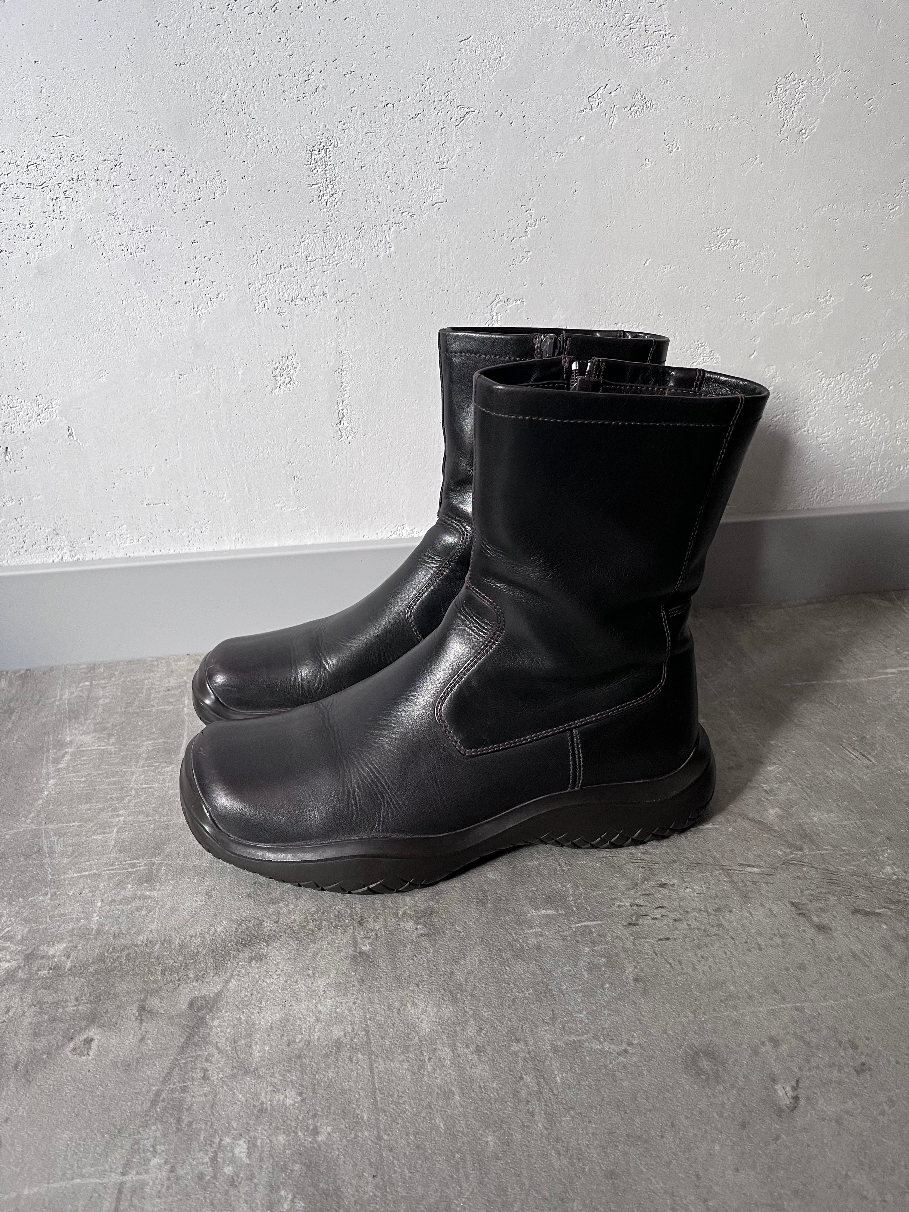 F/W 1999 Prada Ankle Leather Vibram Boots Black Men - 42