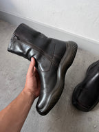 F/W 1999 Prada Ankle Leather Vibram Boots Black Men - 42