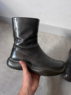 F/W 1999 Prada Ankle Leather Vibram Boots Black Men - 42