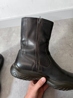 F/W 1999 Prada Ankle Leather Vibram Boots Black Men - 42