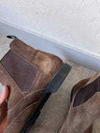 90s Miu Miu Chelsea Suede Bubble Sole Boots Brown Men - 42