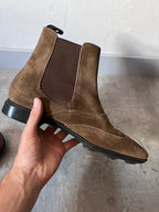 90s Miu Miu Chelsea Suede Bubble Sole Boots Brown Men - 42