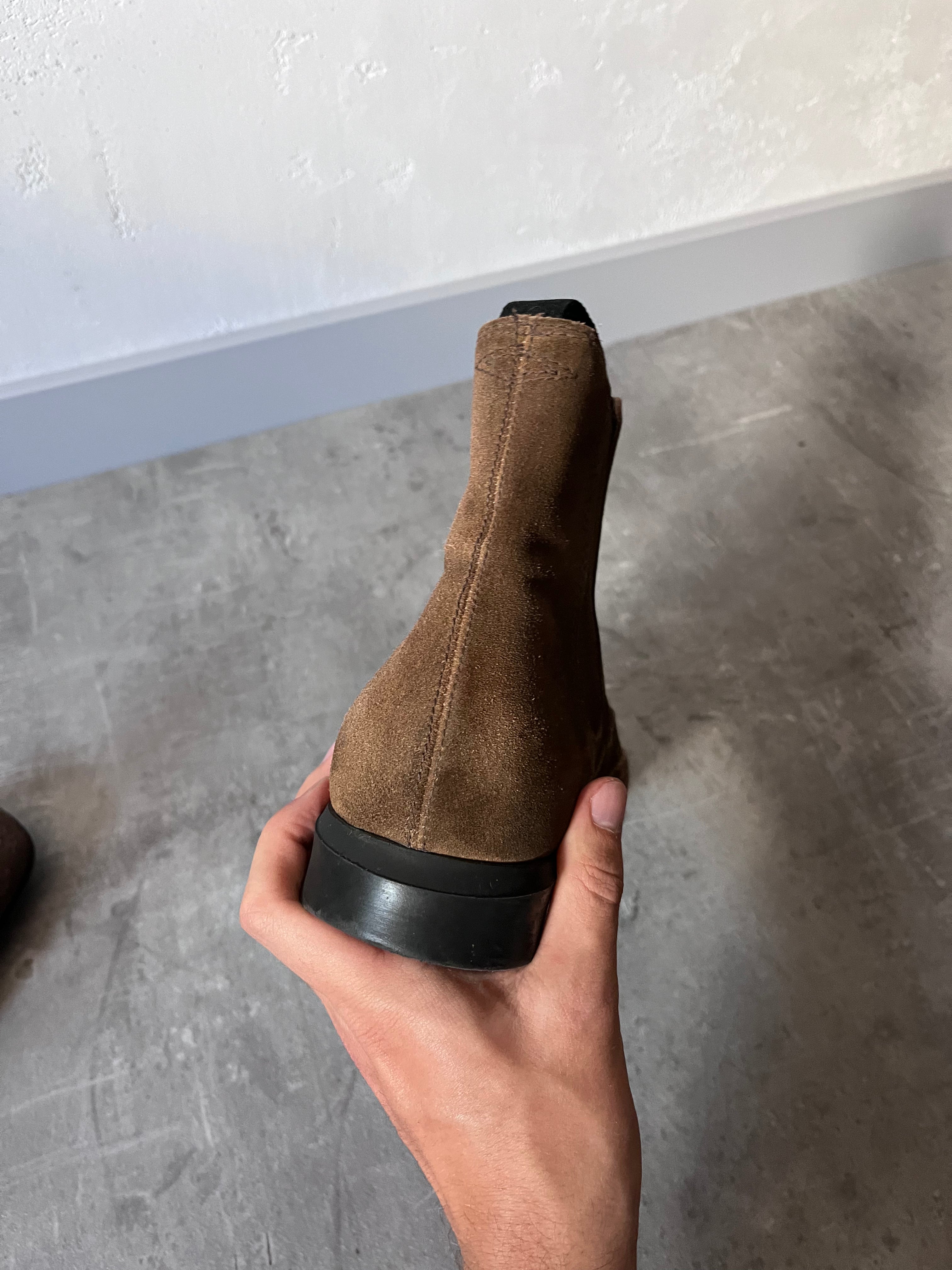 90s Miu Miu Chelsea Suede Bubble Sole Boots Brown Men - 42