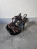 2000s Yves Saint Laurent Ponyhair Animal Print Heels Sandals - 39,5