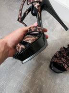 2000s Yves Saint Laurent Ponyhair Animal Print Heels Sandals - 39,5