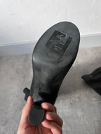 Fendi Free Toe Leather Ankle Heels Black Women - 39