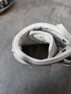 2000s Dior by John Galliano Monogram Canvas Leather Boxing Boots White Blue Women - 38.5