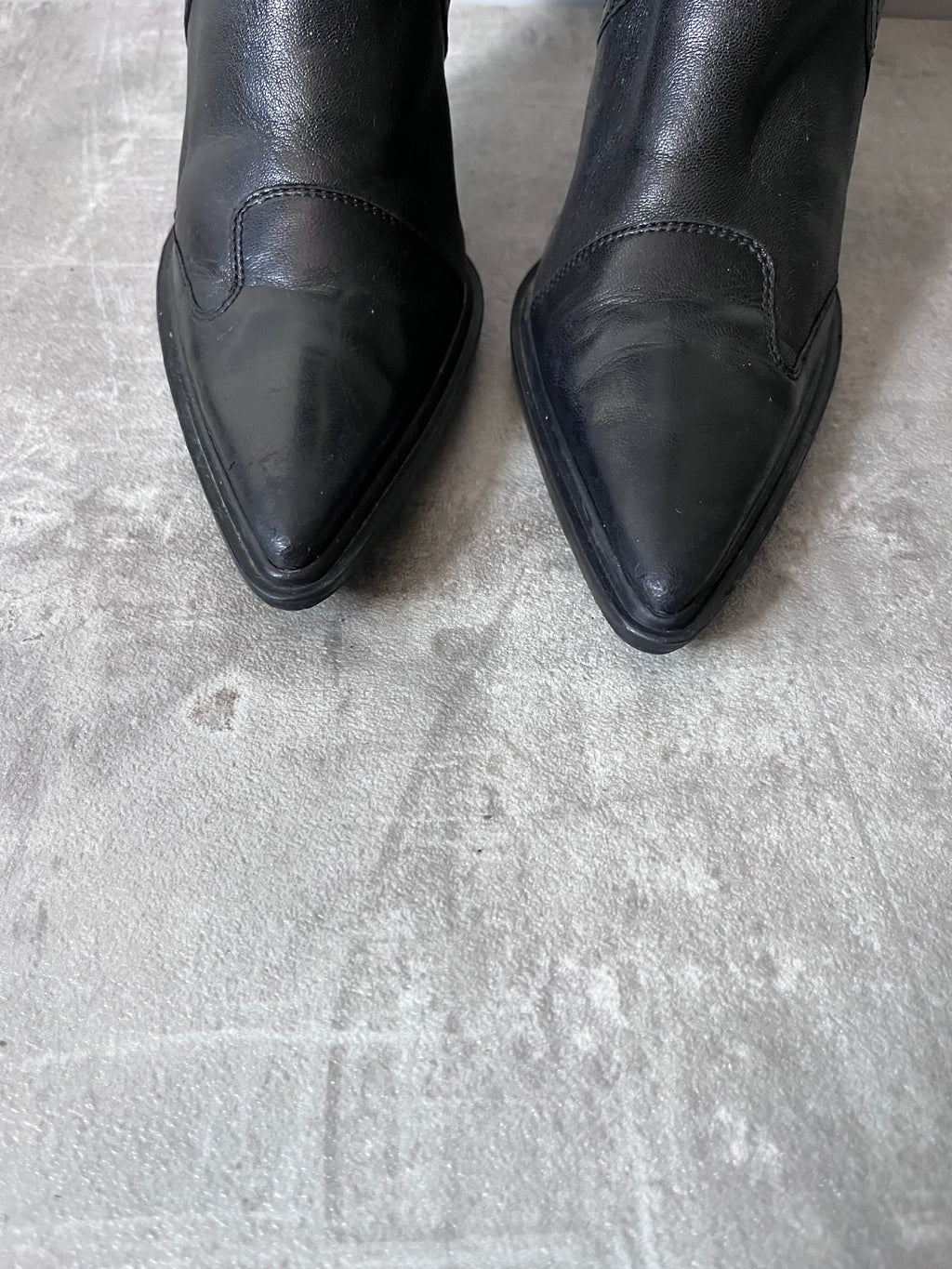 F/W 1999 Miu Miu Biker Leather Heels Black Women - 38