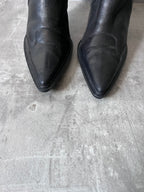 F/W 1999 Miu Miu Biker Leather Heels Black Women - 38