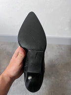 F/W 1999 Miu Miu Biker Leather Heels Black Women - 38