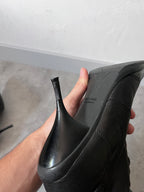 F/W 1999 Miu Miu Biker Leather Heels Black Women - 38