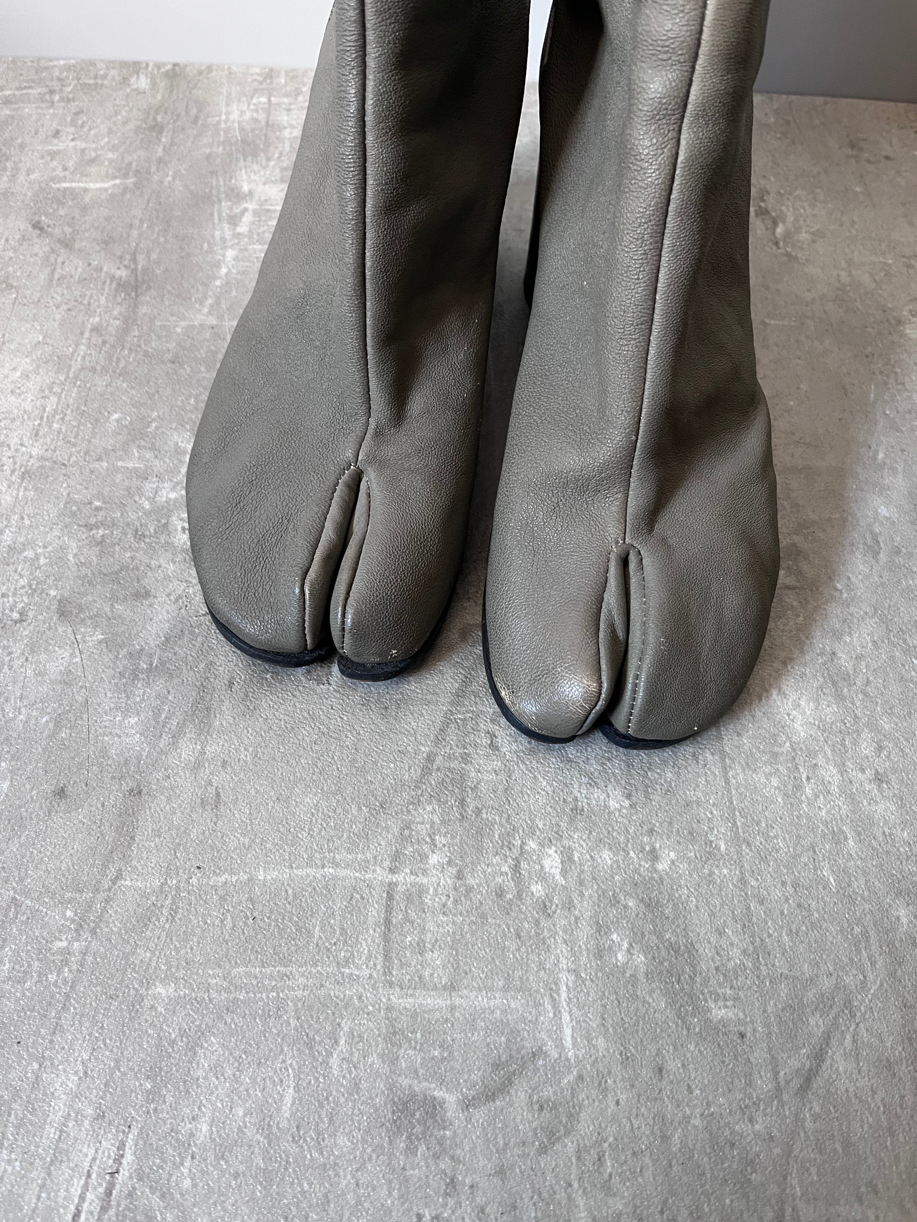 Maison Margiela Tabi Leather Heel Boots Grey Women - 41