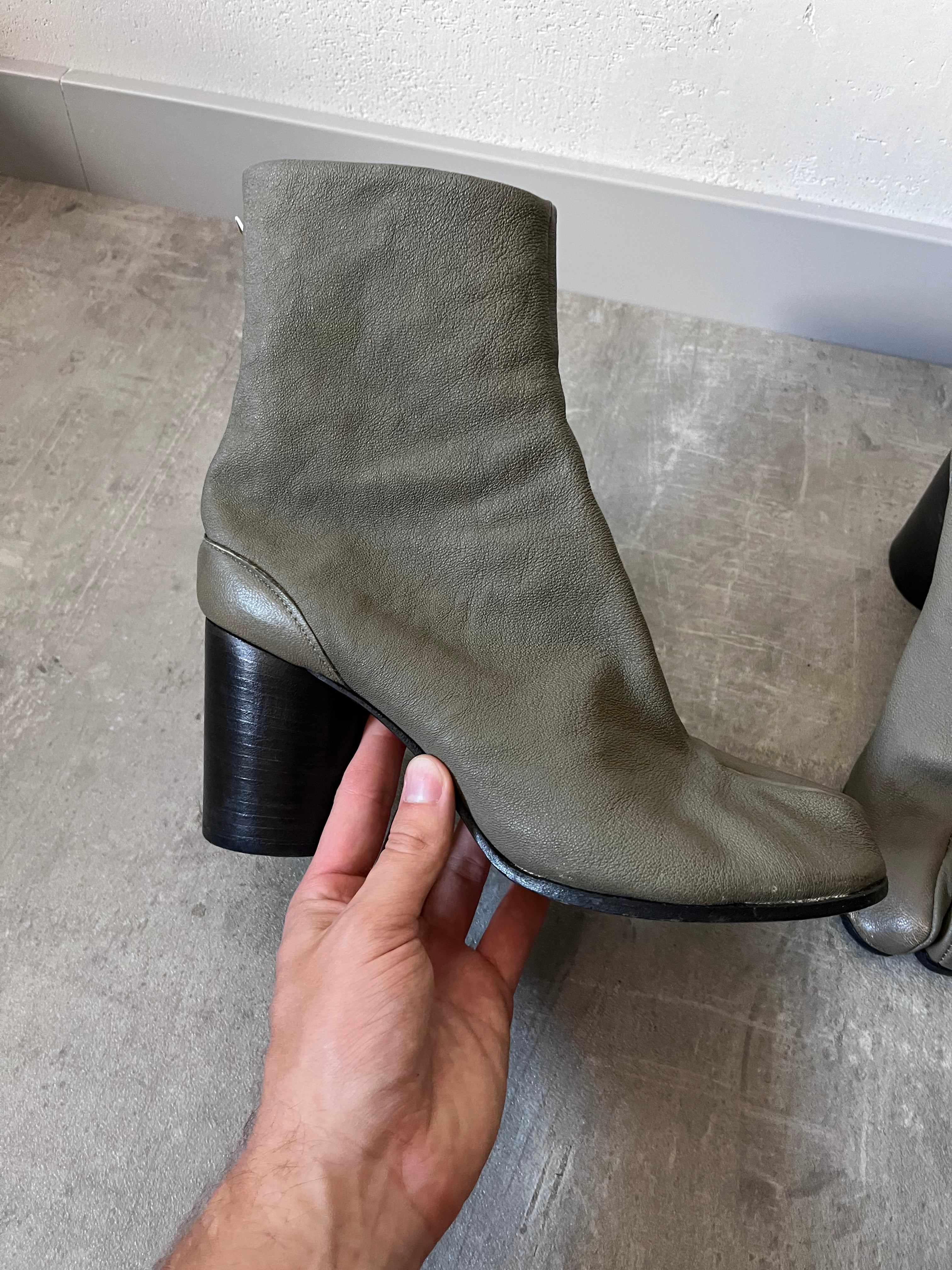 Maison Margiela Tabi Leather Heel Boots Grey Women - 41