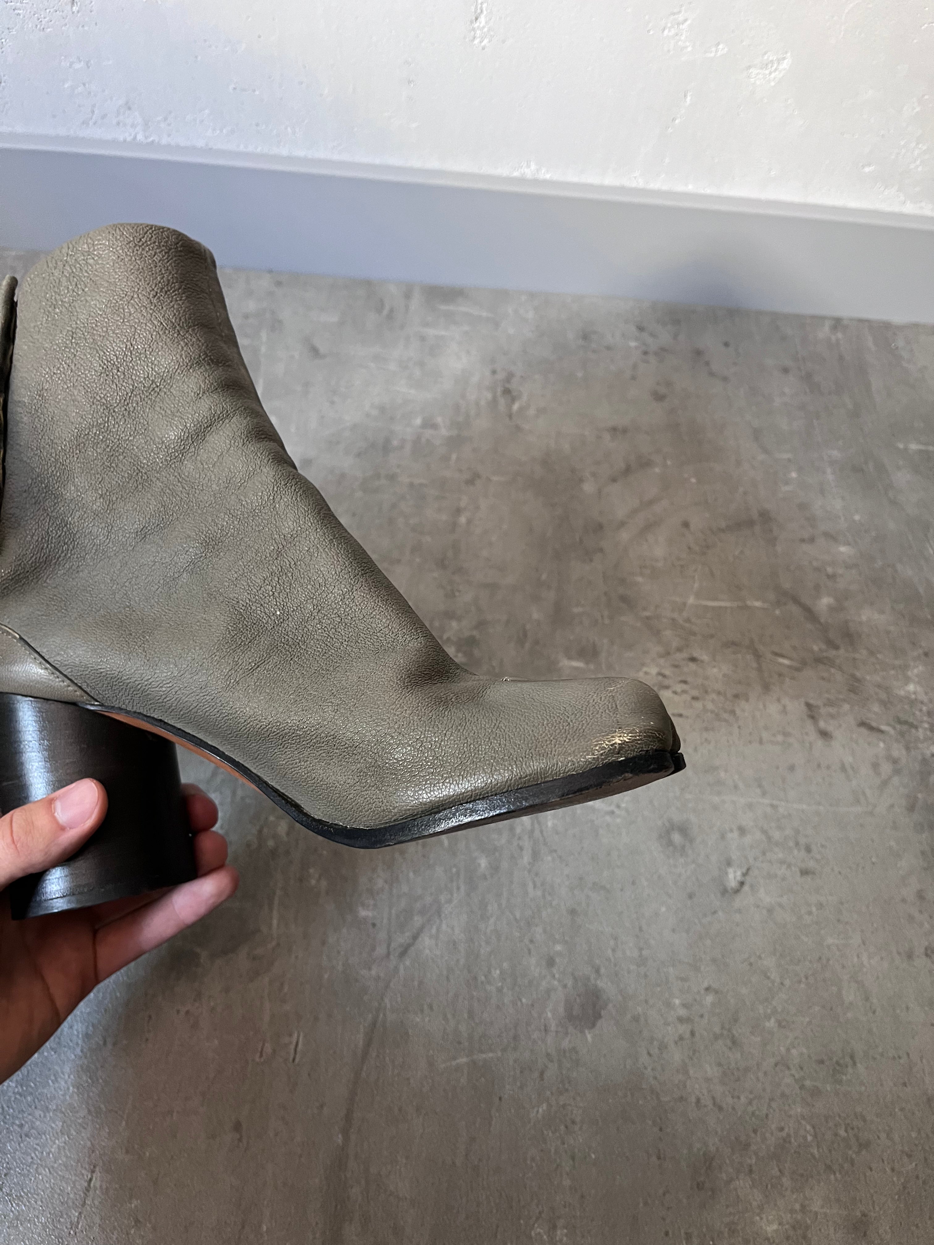 Maison Margiela Tabi Leather Heel Boots Grey Women - 41