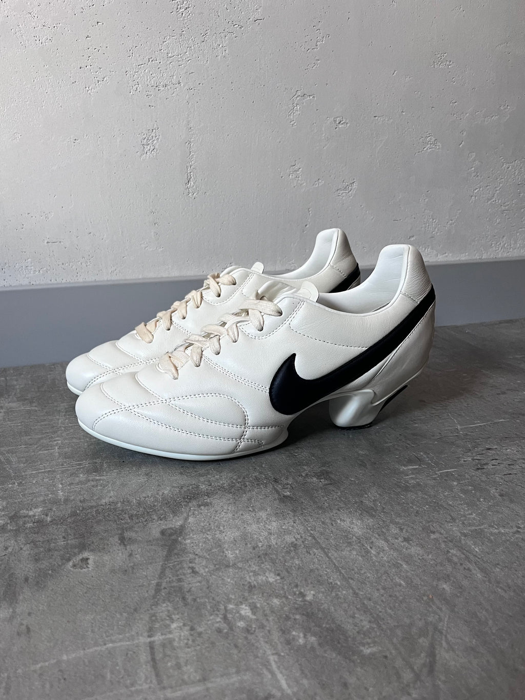 Comme des Garcons x Nike Premier Leather Kitten Heels Shoes White Women - 40