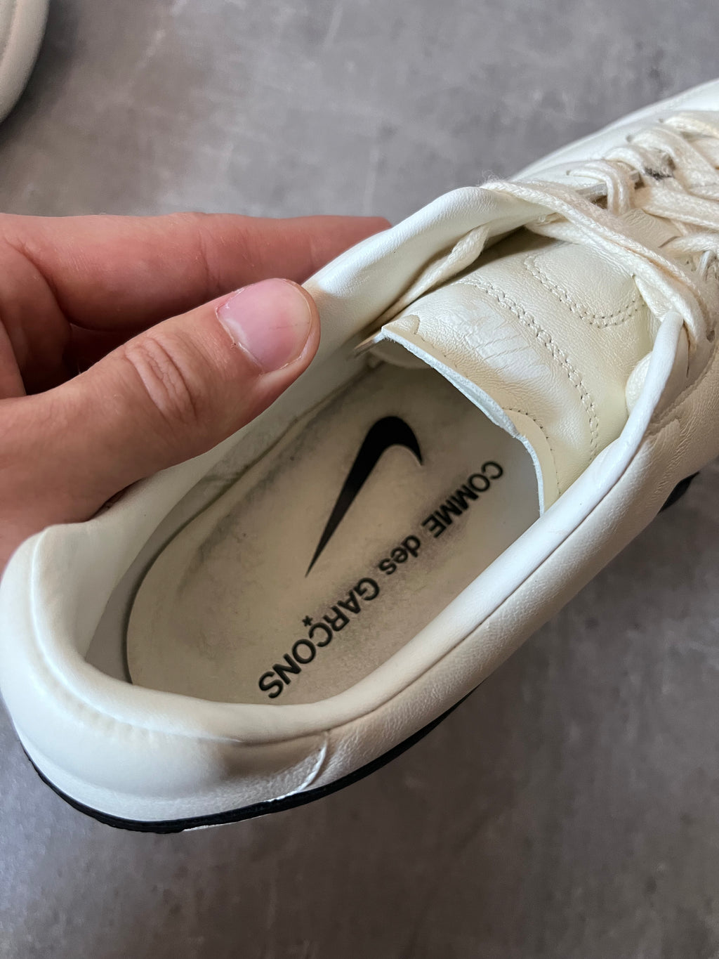 Comme des Garcons x Nike Premier Leather Kitten Heels Shoes White Women - 40