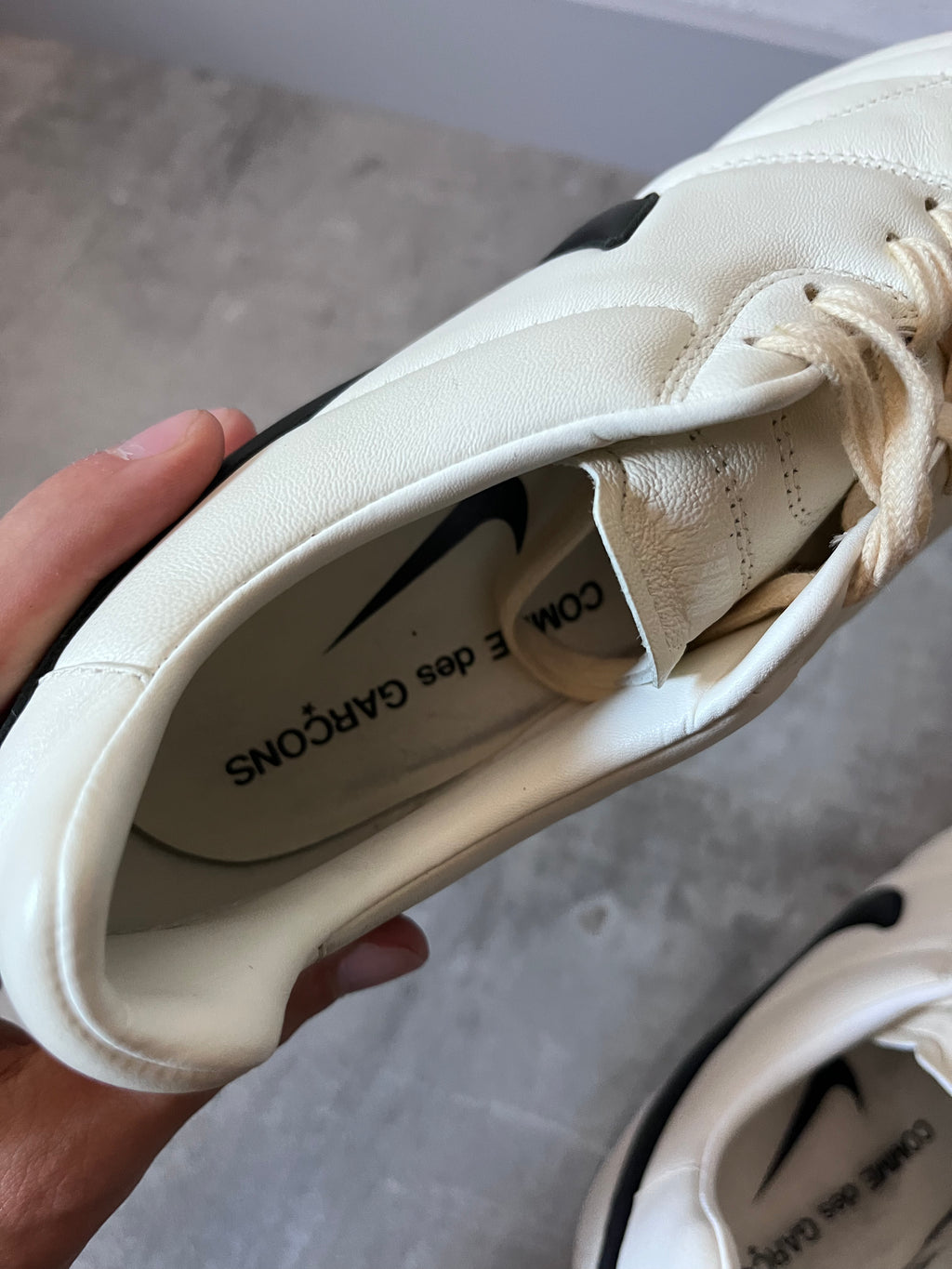 Comme des Garcons x Nike Premier Leather Kitten Heels Shoes White Women - 40