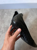 F/W 2000 Helmut Lang Textured Leather Kitten Heels Black Women - 37