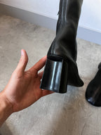 F/W 2022 Balenciaga Glove Leather Heel Boots Black Men - 42