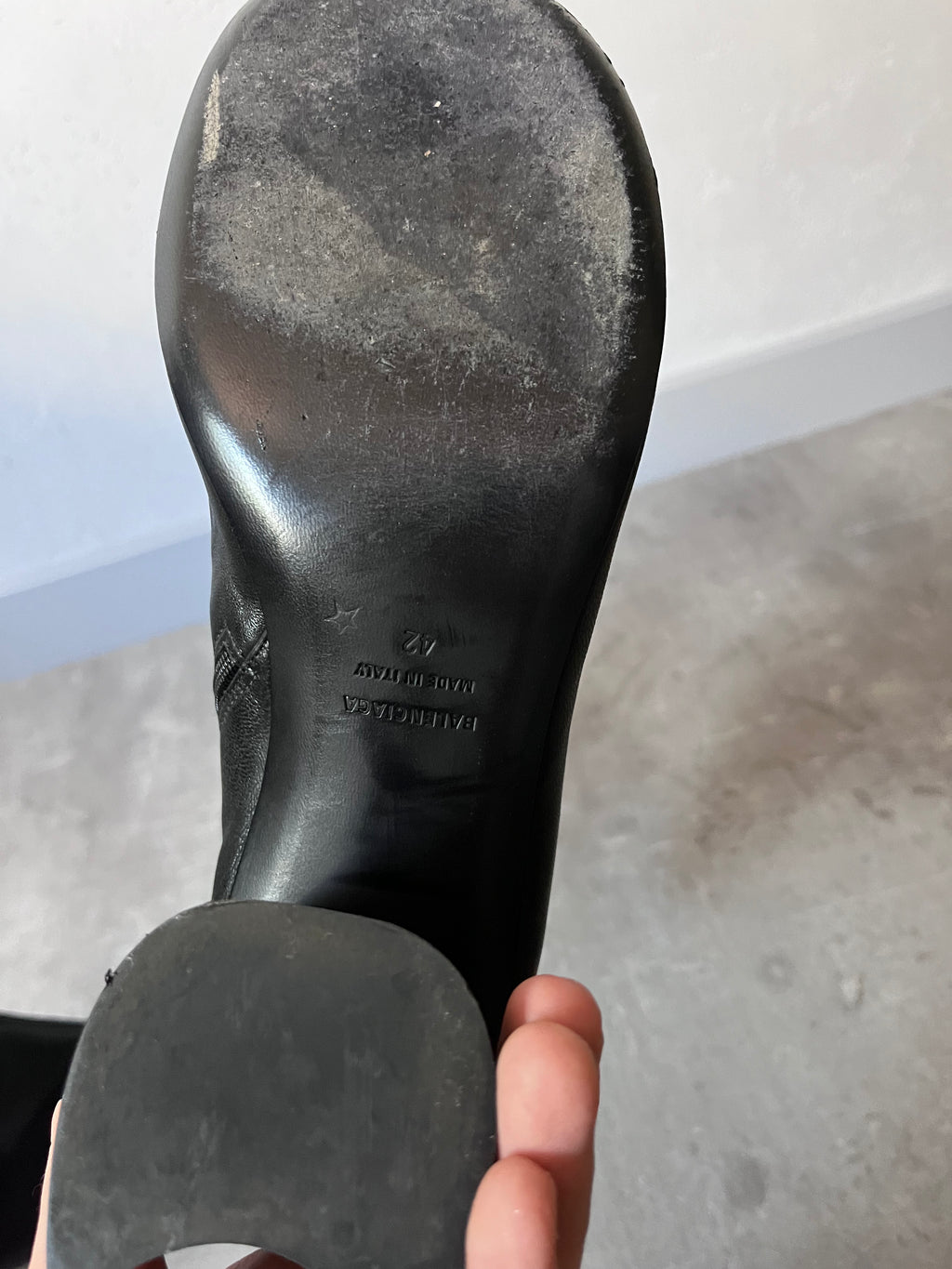 F/W 2022 Balenciaga Glove Leather Heel Boots Black Men - 42
