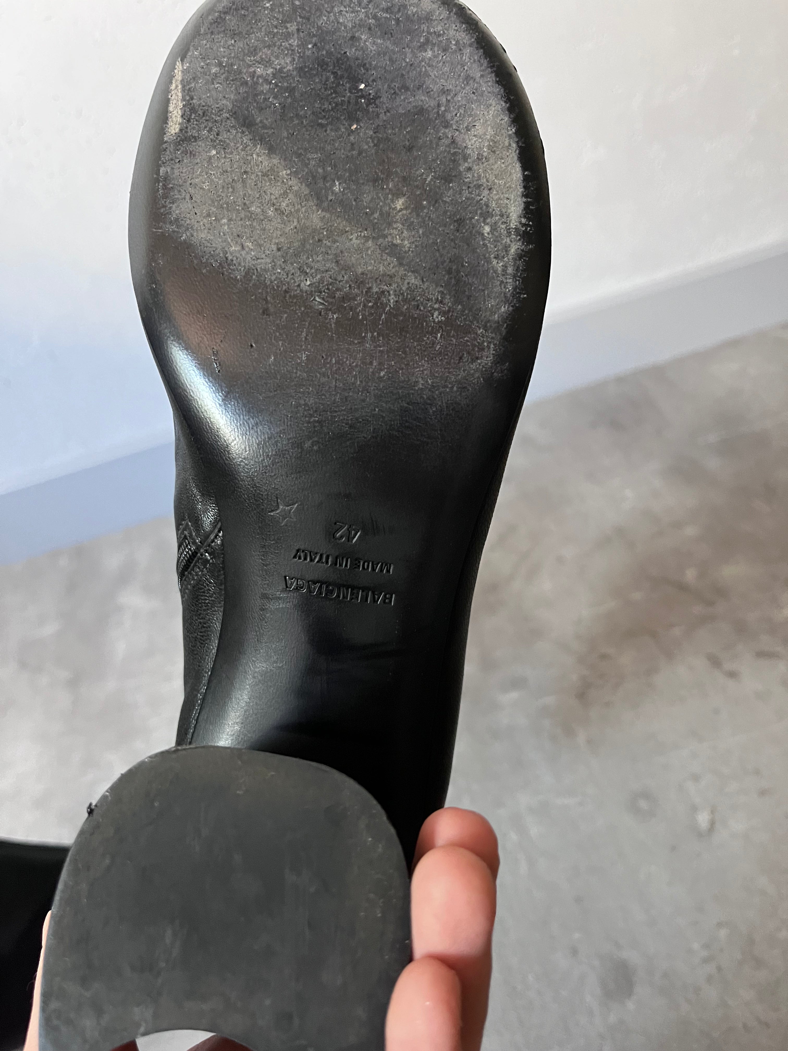 F/W 2022 Balenciaga Glove Leather Heel Boots Black Men - 42