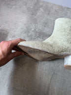 Maison Margiela Fur Look Like Tabi Leather Heel Boots Beige Men - 43