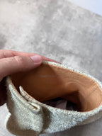 Maison Margiela Fur Look Like Tabi Leather Heel Boots Beige Men - 43