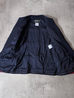 F/W 1997 Chanel Suit Set Worn by Karen Elson Full Runway Look Wool Silk Navy Red Women - M