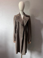 2000s Plein Sud Leather Asymmetrical Coat Beige Women - M