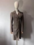 2000s Plein Sud Leather Asymmetrical Coat Beige Women - M