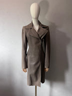 2000s Plein Sud Leather Asymmetrical Coat Beige Women - M