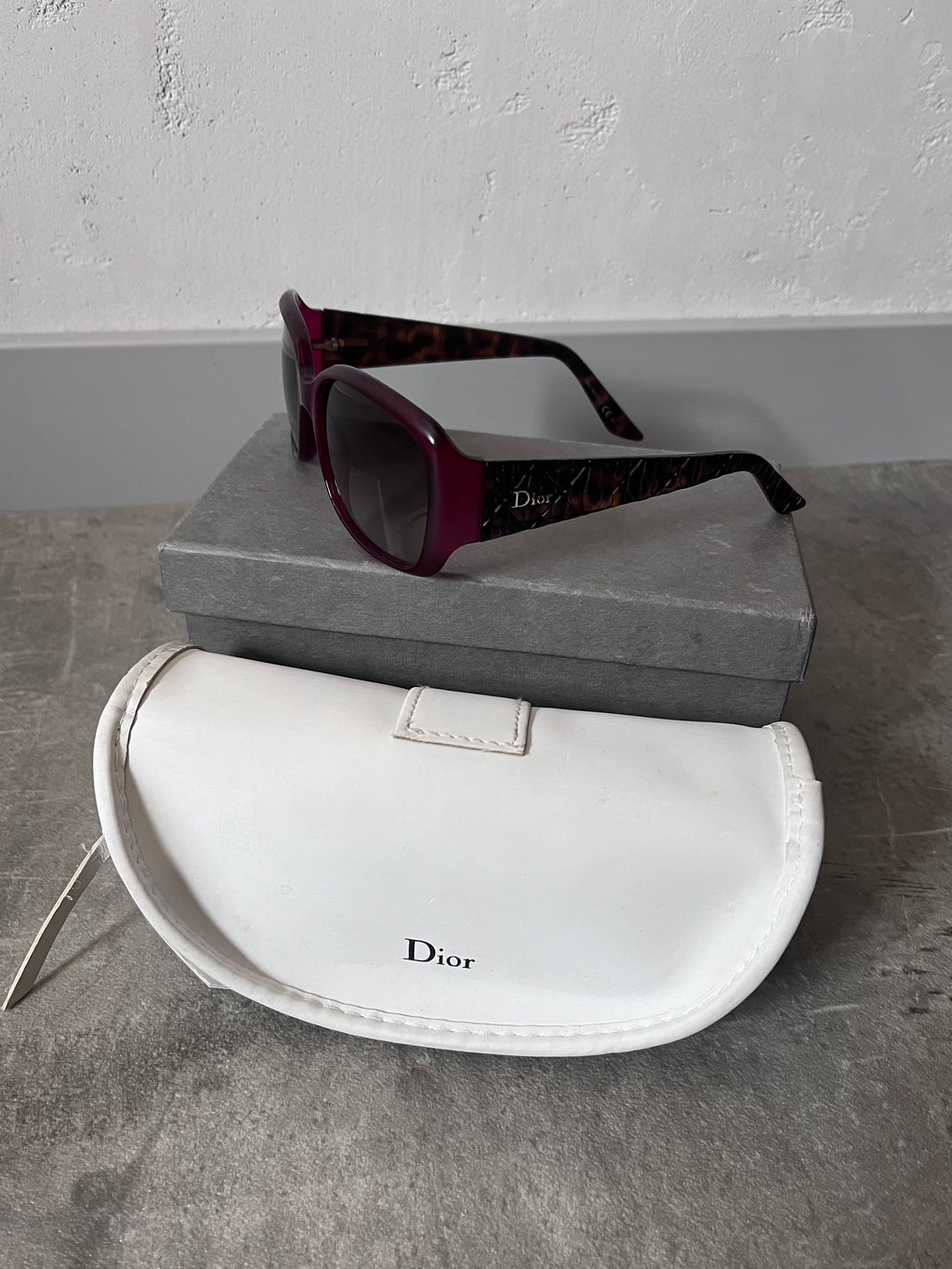 Christian Dior Frisson 2 Cannage Sunglasses Red Brown Women