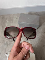 Christian Dior Frisson 2 Cannage Sunglasses Red Brown Women