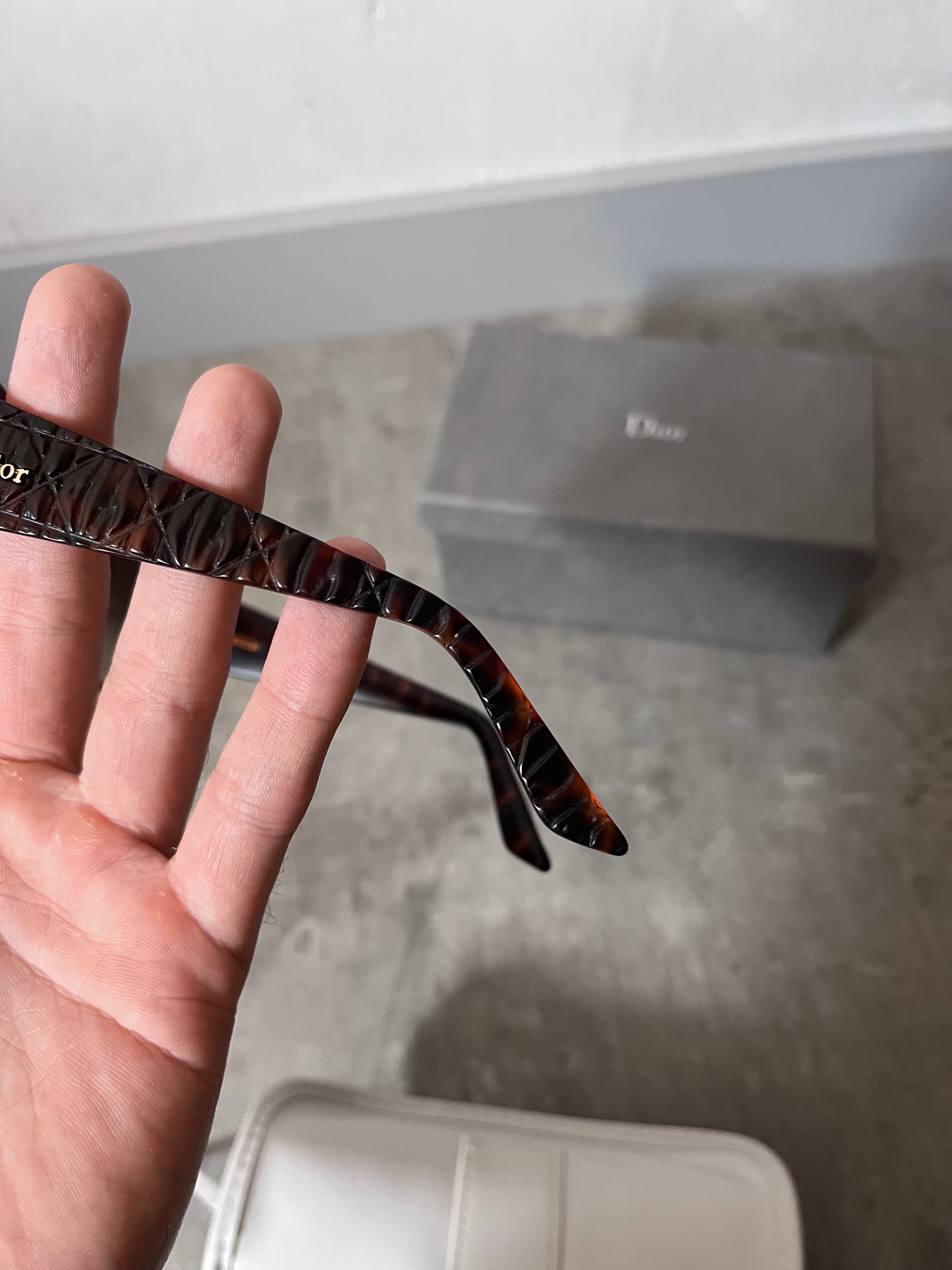 Christian Dior Frisson 2 Cannage Sunglasses Red Brown Women