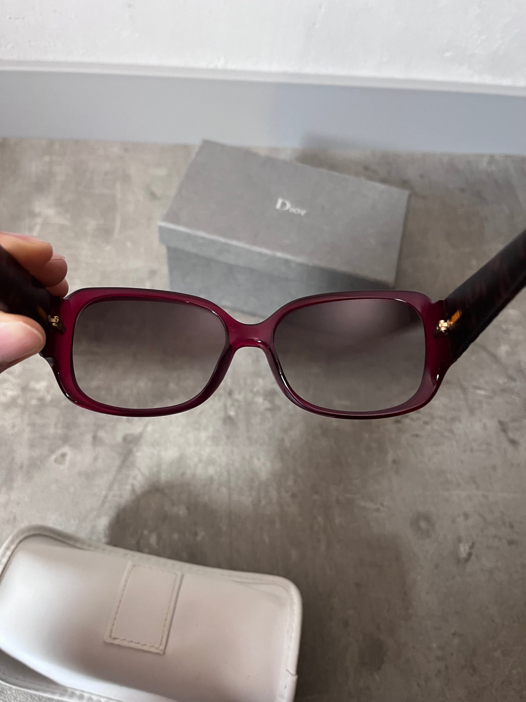 Christian Dior Frisson 2 Cannage Sunglasses Red Brown Women