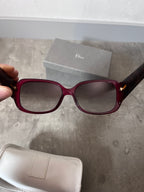 Christian Dior Frisson 2 Cannage Sunglasses Red Brown Women