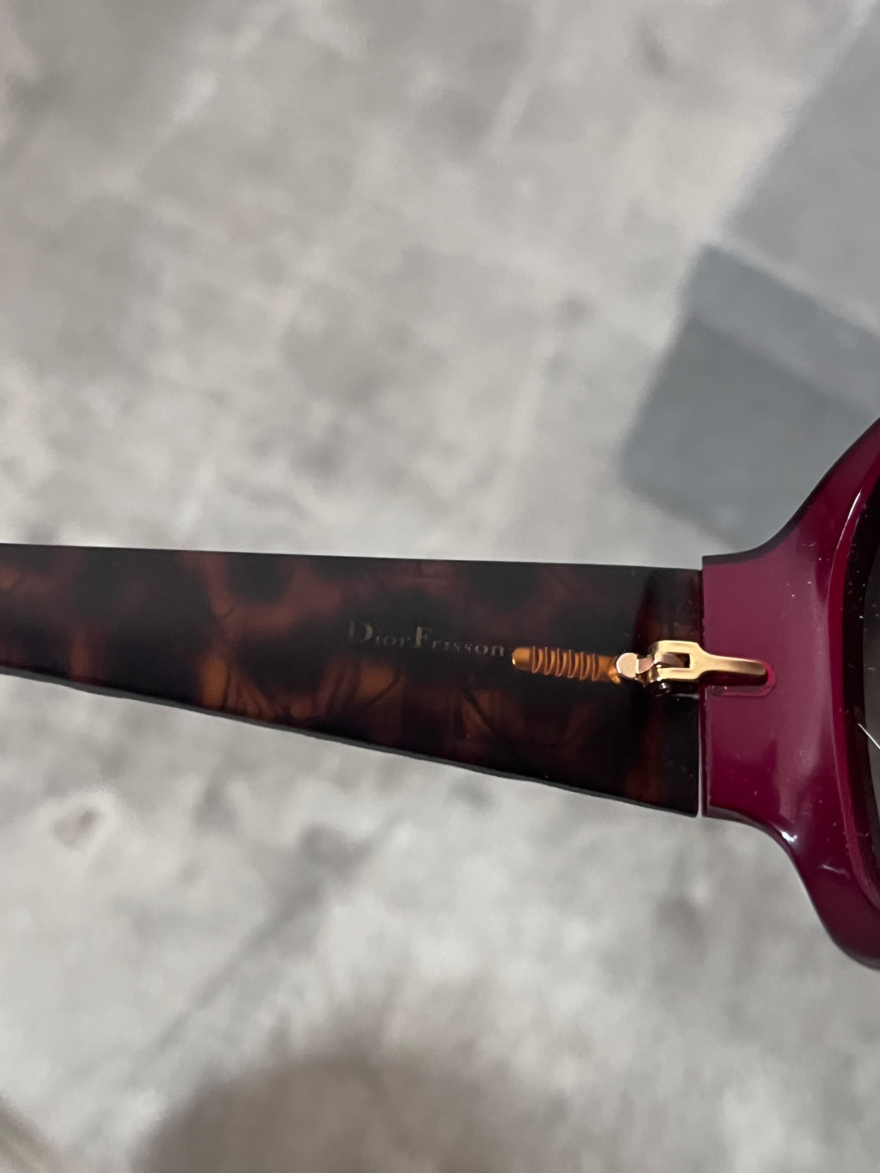 Christian Dior Frisson 2 Cannage Sunglasses Red Brown Women
