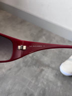2000s Dolce & Gabbana 8009 Crystal Logo Sunglasses Red Unisex