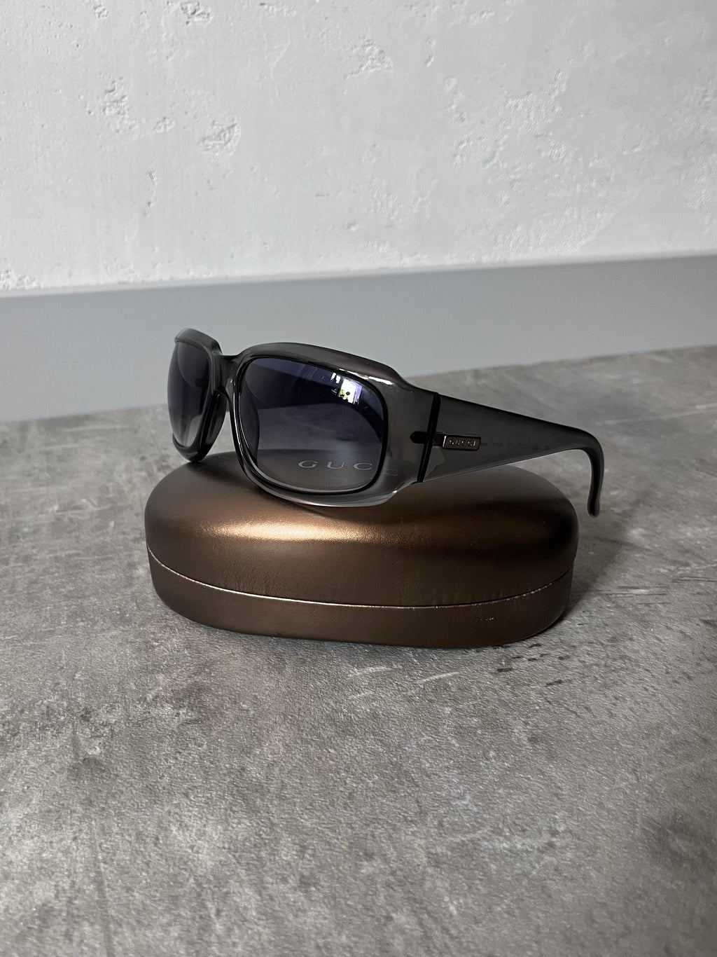Gucci GG 1402/S Side Logo Sunglasses Grey Green Unisex