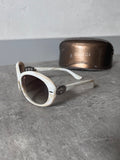 Gucci GG 2988/S Side Silver Logo Marble Sunglasses Beige White Women