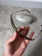 2000s Christian Dior 6LBUB 2 by John Galliano Oversized Sunglasses Gold Unisex