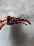 2005 Miu Miu Vintage Sunglasses Red Unisex