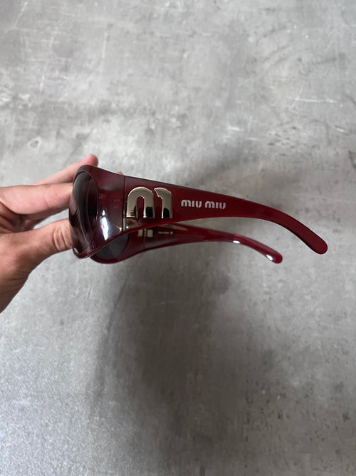 2005 Miu Miu Vintage Sunglasses Red Unisex