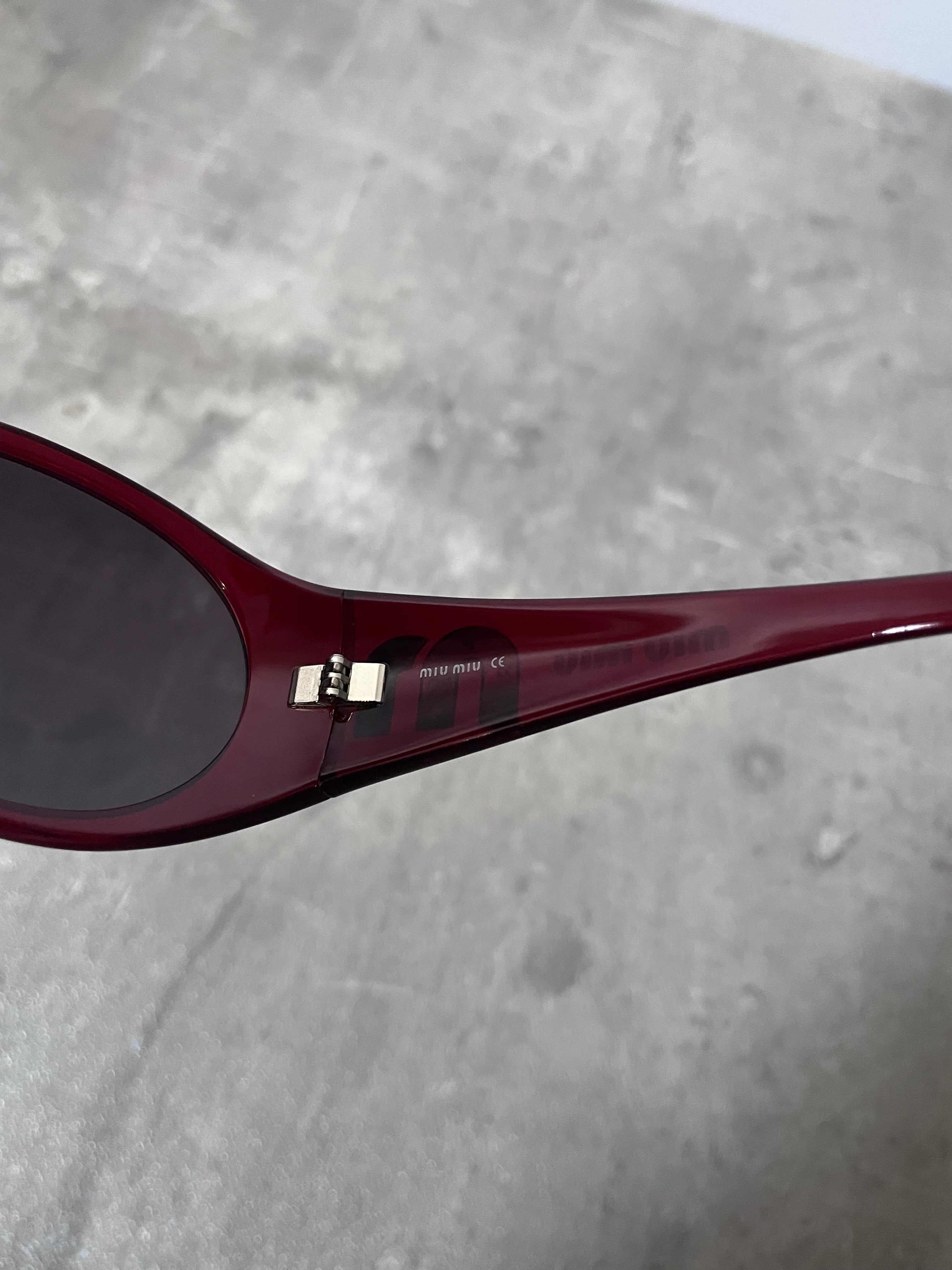 2005 Miu Miu Vintage Sunglasses Red Unisex