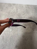 90s Fendi SL 7650 Vintage Narrow Sunglasses Purple Black Women
