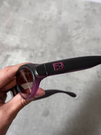 90s Fendi SL 7650 Vintage Narrow Sunglasses Purple Black Women