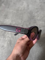 90s Fendi SL 7650 Vintage Narrow Sunglasses Purple Black Women