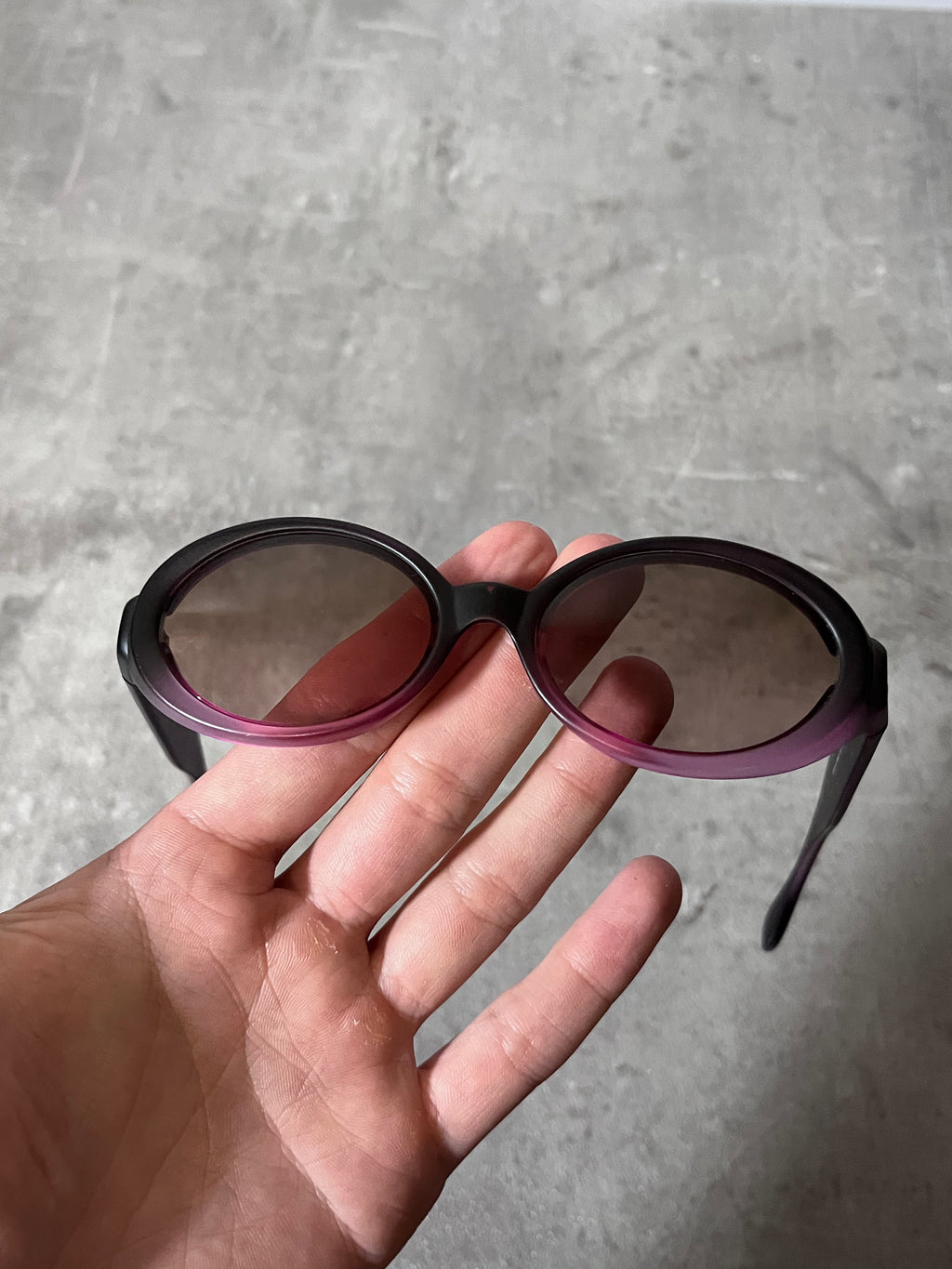 90s Fendi SL 7650 Vintage Narrow Sunglasses Purple Black Women