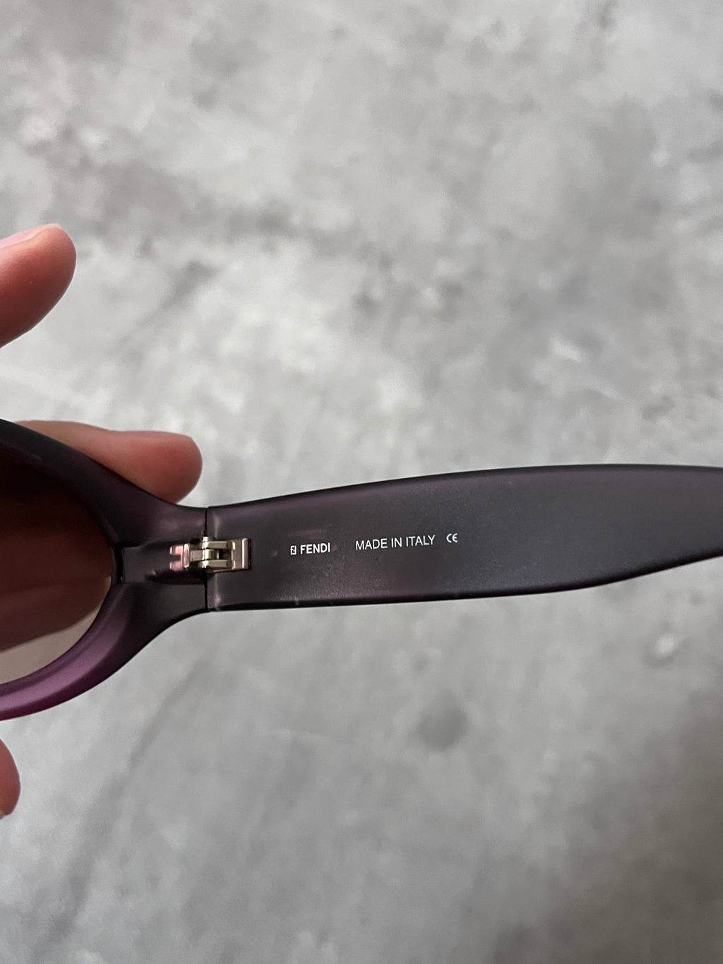 90s Fendi SL 7650 Vintage Narrow Sunglasses Purple Black Women